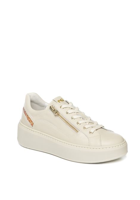 Sneaker pelle bianco NERO GIARDINI | E513081DDOLLARINO-BEIGE